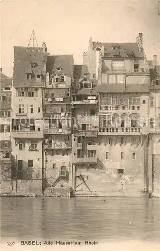 AK / Ansichtskarte Basel_BS Alte Haeuser am Rhein Basel_BS