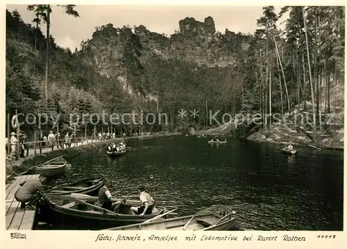 AK / Ansichtskarte Foto_Hahn_Nr. 11117 Rathen Amselsee Lokomotive  Foto_Hahn_Nr.