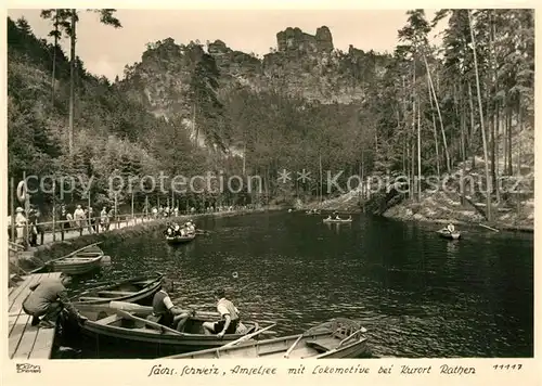 AK / Ansichtskarte Foto_Hahn_Nr. 11117 Rathen Amselsee Lokomotive  Foto_Hahn_Nr.