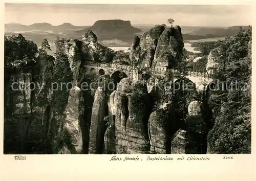 AK / Ansichtskarte Foto_Hahn_Nr. 3205 Basteibruecke Lilienstein Foto_Hahn_Nr.