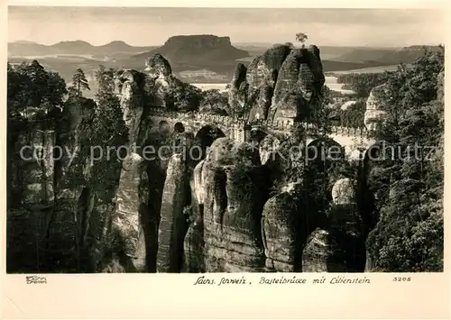 AK / Ansichtskarte Foto_Hahn_Nr. 3205 Basteibruecke Lilienstein  Foto_Hahn_Nr.