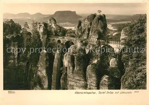 AK / Ansichtskarte Foto_Hahn_Nr. 3205 Bastei Bruecke Lilienstein Elbsandsteingebirge  Foto_Hahn_Nr.