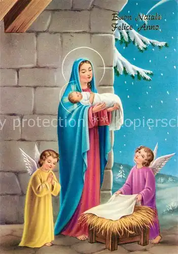 AK / Ansichtskarte Weihnachten Neujahr Christkind Heilige Maria Engel  Weihnachten