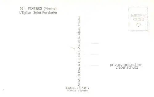 AK / Ansichtskarte Poitiers_Vienne Eglise Saint Porchaire Poitiers Vienne
