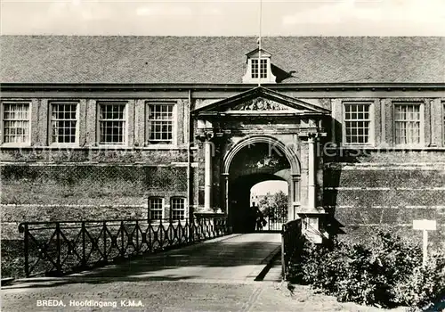 AK / Ansichtskarte Breda_Noord Brabant Hoofdingang K.M.A. Breda Noord Brabant