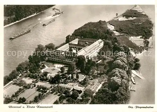 AK / Ansichtskarte Nonnenwerth Rheininsel Kloster Original Fliegeraufnahme Nonnenwerth