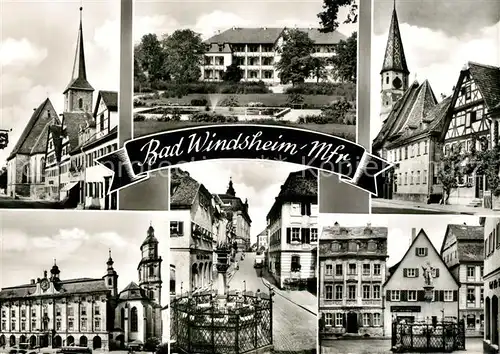 AK / Ansichtskarte Bad_Windsheim Kurhaus der Rummelsberger Anstalten Ortsmotive Altstadt Fachwerkhaeuser Kirche Brunnen Bad_Windsheim