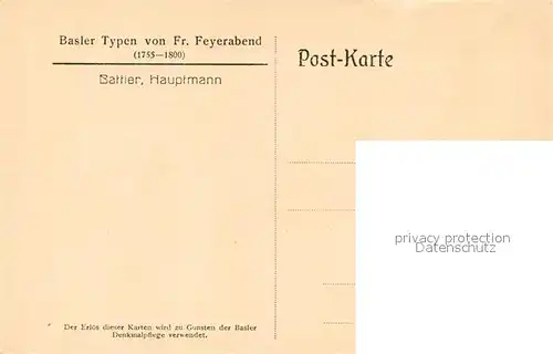 AK / Ansichtskarte Basel_BS Typen von Fr. Feyerabend  Basel_BS