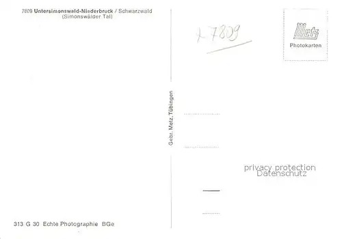 AK / Ansichtskarte Untersimonswald Niederbruck Untersimonswald