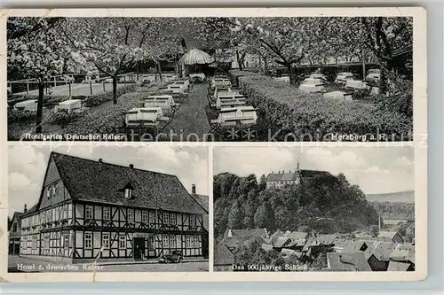 AK / Ansichtskarte Herzberg_Harz Hotel Deutscher Kaiser Schloss Herzberg Harz