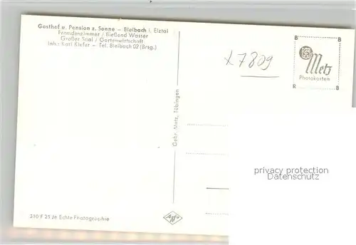 AK / Ansichtskarte Bleibach Gasthof Sonne Bleibach