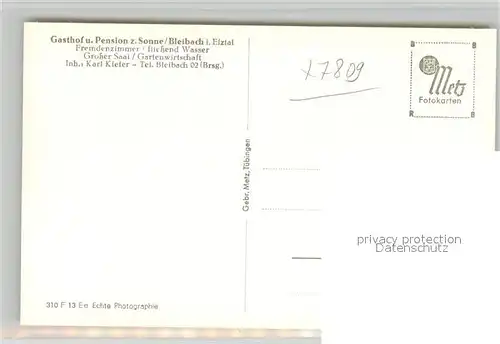 AK / Ansichtskarte Bleibach Gasthof Sonne Bleibach