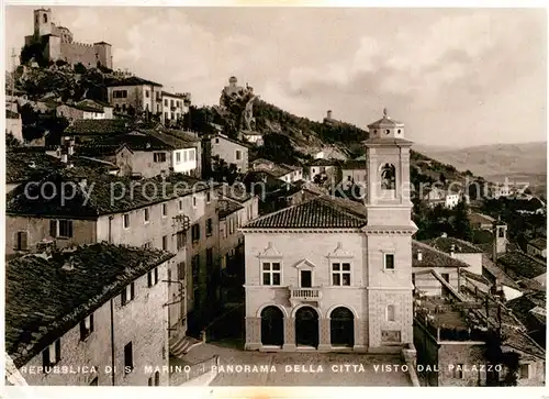 AK / Ansichtskarte San_Marino_Repubblica Panorama della Citta visto dal Palazzo San_Marino_Repubblica