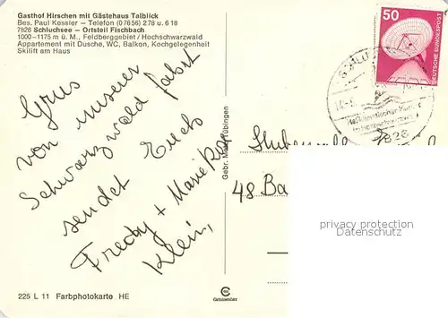 AK / Ansichtskarte Fischbach_Schluchsee Gasthof Hirschen mit Gaestehaus Talblick Fischbach Schluchsee