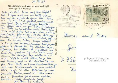 AK / Ansichtskarte Westerland_Sylt Campingplatz Heinzius Westerland_Sylt