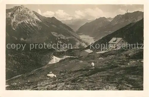 AK / Ansichtskarte Alp_Gruem Hotel Restaurant Belvedere mit Blick ins Puschlav Alp_Gruem