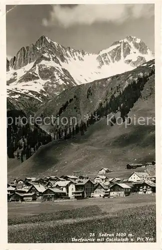 AK / Ansichtskarte Sedrun Dorfpartie mit Culmatsch und Piz Ner Sedrun