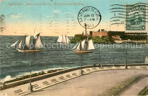 AK / Ansichtskarte Habana_Havana Malecon y Morro Entrance to the Bay Habana Havana