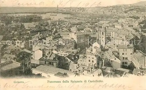 AK / Ansichtskarte Genova_Genua_Liguria Panorama dalla Spianata di Castelletto Genova_Genua_Liguria