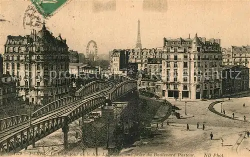 AK / Ansichtskarte Paris Le Carrefour de la Rue Lecourbe vue du Boulevard Pasteur Paris