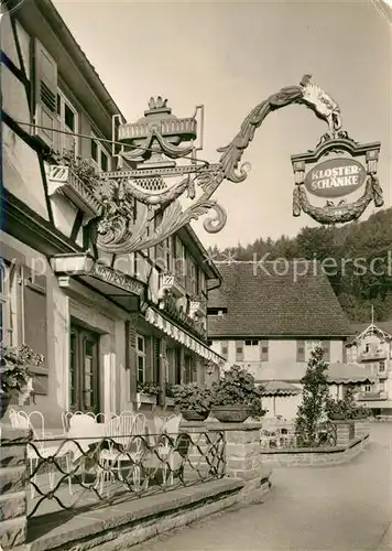 AK / Ansichtskarte Bad_Herrenalb Moenchs Posthotel Klosterschaenke Tuerschild Bad_Herrenalb