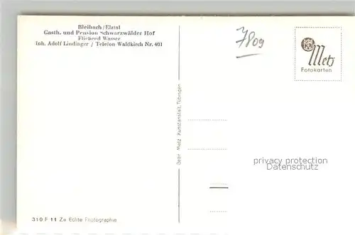 AK / Ansichtskarte Bleibach Gasthof Schwarzwaelder Hof Bleibach