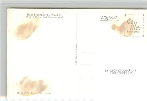 AK / Ansichtskarte St_Peter_Schwarzwald Haus Lindenberg  St_Peter_Schwarzwald