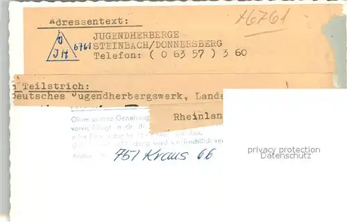 AK / Ansichtskarte Steinbach_Donnersberg Jugendherberge Steinbach Donnersberg