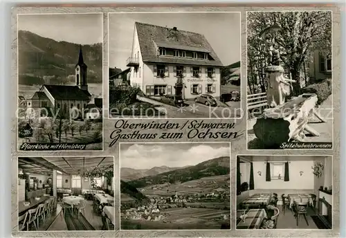 AK / Ansichtskarte Oberwinden_Elztal Gasthaus zum Ochsen Pfarrkirche  Oberwinden Elztal