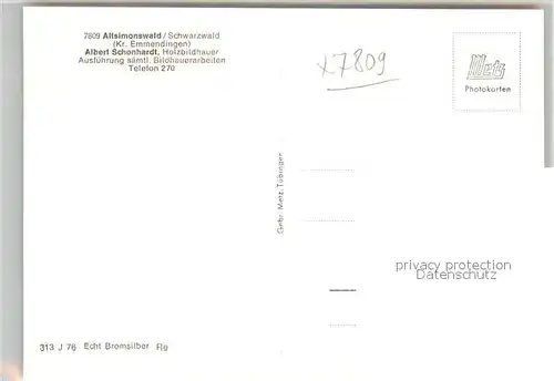 AK / Ansichtskarte Altsimonswald Albert Schonhardt Holzbildhauer Altsimonswald