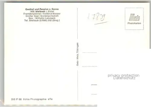 AK / Ansichtskarte Bleibach Gasthof Sonne Bleibach