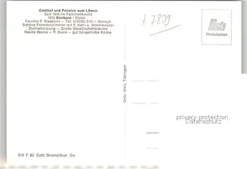 AK / Ansichtskarte Bleibach Gasthof zum Loewen Bleibach