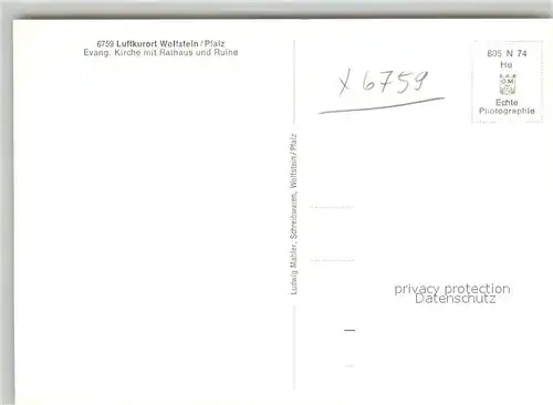 AK / Ansichtskarte Wolfstein_Pfalz Evangelische Kirche Rathaus Ruine Wolfstein_Pfalz