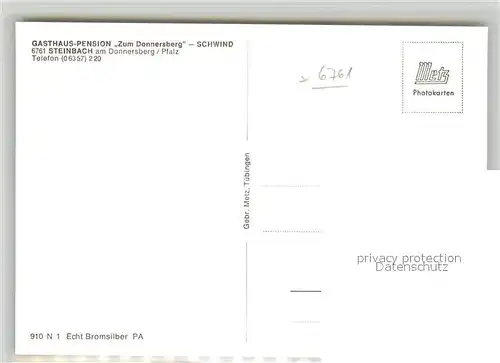 AK / Ansichtskarte Steinbach_Donnersberg Gasthaus Zum Donnersberg Schwind Steinbach Donnersberg