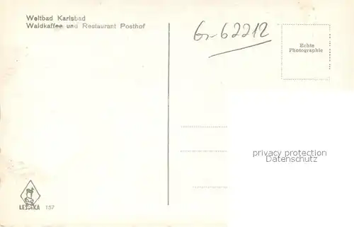 AK / Ansichtskarte Karlsbad_Eger Waldkaffee Restaurant Posthof Karlsbad_Eger