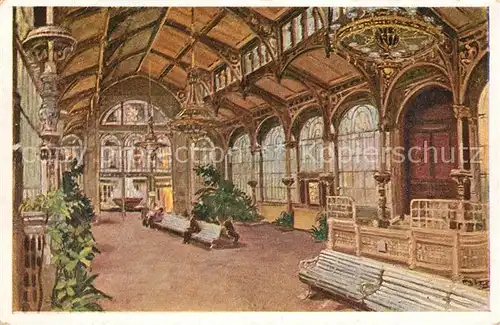 AK / Ansichtskarte Karlsbad_Eger Kuenstlerkarte E. Kosa Sprudelkolonnade Sprudelquellen  Karlsbad_Eger