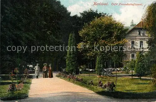 AK / Ansichtskarte Karlsbad_Eger Cafe Freundschaftssaal Karlsbad_Eger