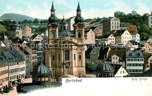 AK / Ansichtskarte Karlsbad_Eger Katholische Kirche  Karlsbad_Eger