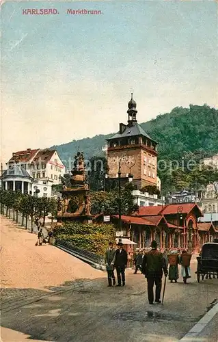 AK / Ansichtskarte Karlsbad_Eger Marktbrunn  Karlsbad_Eger