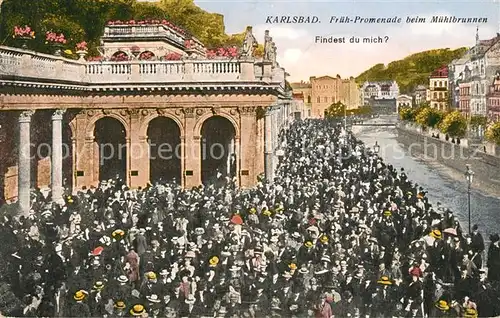 AK / Ansichtskarte Karlsbad_Eger Frueh Promenade Muehlbrunnen  Karlsbad_Eger