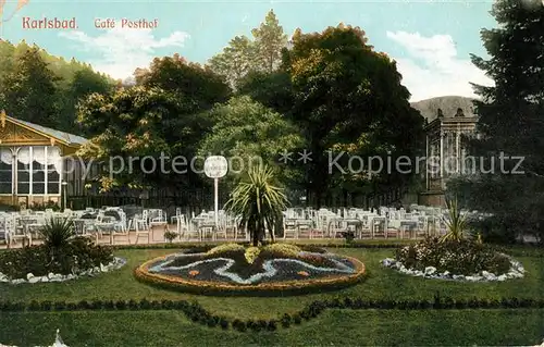AK / Ansichtskarte Karlsbad_Eger Cafe Posthof Karlsbad_Eger