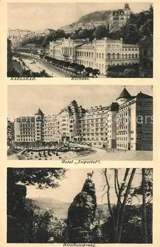 AK / Ansichtskarte Karlsbad_Eger Kurhaus Hotel Imperial Hirschensprung Karlsbad_Eger