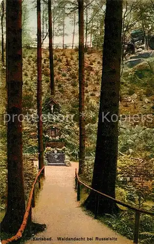 AK / Ansichtskarte Karlsbad_Eger Waldandacht Russelsitz Karlsbad_Eger
