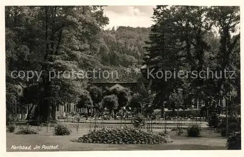 AK / Ansichtskarte Karlsbad_Eger Restaurant Posthof Karlsbad_Eger