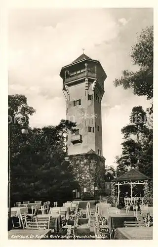 AK / Ansichtskarte Karlsbad_Eger Dr. Kudlich Warte Freundschaftshoehe Karlsbad_Eger