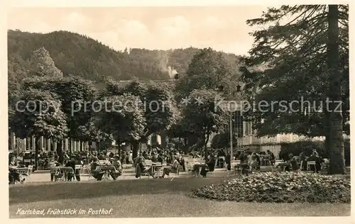 AK / Ansichtskarte Karlsbad_Eger Fruehstueck im Posthof  Karlsbad_Eger