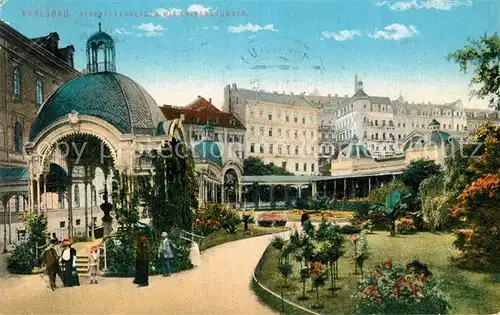 AK / Ansichtskarte Karlsbad_Eger Stadtparkanlagen Kaiserbrunnen  Karlsbad_Eger