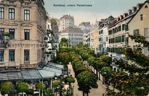 AK / Ansichtskarte Karlsbad_Eger Untere Parkstrasse  Karlsbad_Eger