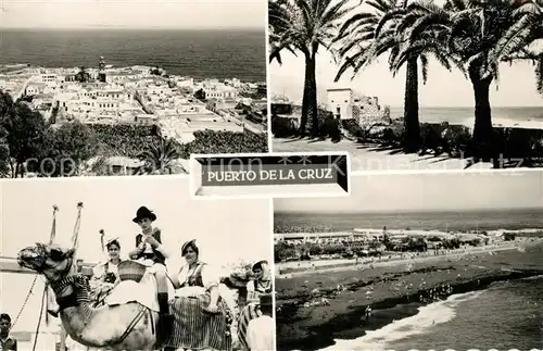 AK / Ansichtskarte Puerto_de_la_Cruz Panorama Castillo de San Felipe Romeros en San Isidro Playa de Martianez Puerto_de_la_Cruz