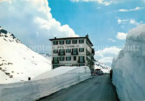 AK / Ansichtskarte Furkapasshoehe mit Hotel Furkablick Furkapasshoehe